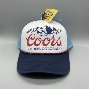 COORS Golden Colorado Classic Adjustable Snapback Trucker Hat Cap Blue White#417